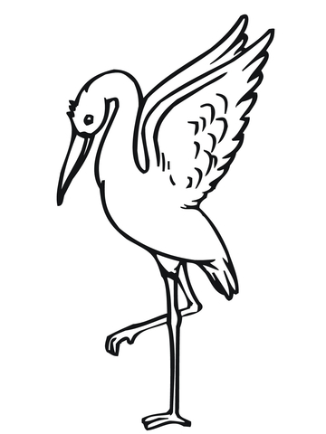 Stork Taking Off Coloring Page